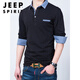 Jeep Spirit Spring- und Sommer-Basishemd für Männer, die lose langärmelige T-Shirt-Autumn-Top mit Revers-Polo-Hemd plus Größe modisch 1506 schwarz [Sommer-Kurzärmel-Stil] M (115Jin [Jin Equals ca. 0,5 kg]))