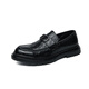 Cuir d'été masculin respirant British Business Business Formal Wear Love Love Lazy Doodle Chaussures noir 3518 Cowhide 44