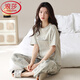 LangSha’s new pajamas for women in summer pure cotton short-sleeved trousers can be worn on the outside. Casual brand home clothing suit YZT9720 M [recommended to be 80-100 Jin [Jin equals 0.5 kg]]