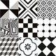 Nordic Nordic 60 * 60 carreaux de fleurs en noir et blanc Store de vêtements de restauration Salle de bain Anti-slip Store usur-résistant Tiles 6623 600 * 600