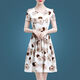 Lin Shilu chiffon floral dress for women in summer 2025 ice silk female temperament large size goddess style slim round neck A-line skirt Ice silk 9901 M Jin [Jin equals 0.5 kg]