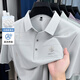 Lanrenfang luxury mulberry seiden kurzärmelig t-Shirt Herren 2025 Sommer Revers Polo-Hemd coole Geschäfte Casual halbärmelige Top 2677 Navy Blue 2xl Empfohlenes Gewicht 148-165 Jin [Jin gleich 0,5 kg]