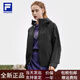 Fila Damens gewebte Jacke 2025 Frühling neuer Outdoor-Sport einfacher lose Kapuze mit Kapuze-Dunkel-Black-Bk M 165/84a