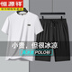 Hengyuanxiang summer ice silk round neck middle-aged and elderly father short-sleeved shorts two-piece casual suit men 6198-dark gray suit M