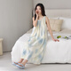 Cat man with chest pad nightgown for women for summer thin modal cotton pajamas casual dress large size home clothes can be worn outside 52608 apricot blue smudge [with chest pad] L [recommended 100-120 Jin [Jin equals 0.5 kg]]