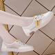 Woodpecker White Shoes for Women 2025 Summer NUEVA MEHA ANTERENTE DESAUPABLE DE UNA PIES SOLO SOLO SOLO CAVILLO CORRALES FORMAS BEIGE 35