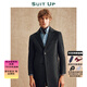 Xiuta Spring New Business British Style Mid-Length Woolen Coat Men's Pure Wool Lapel Men's Jacket Korean Slim Dark Gray 52