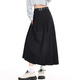 Lugeli skirt women's new pleated suit mid-length skirt high waist a-line skirt covering the crotch high-end elegant slim casual skirt black with belt XL recommended 110-125 Jin Jin equals 0.5 kg