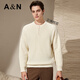 Antonio [schwerer 695 g/100% Wolle] Dreidimensionales Kabel warme Strickwehrmannsdehnungshals-Casu-Pullover