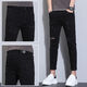 
TTPMER ripped nine-point pants men short white jeans men trendy elastic slim feet 9 points 2025 black and gray 1048 nine-point pants QN [high elasticity 27 size = waist 2 feet