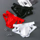 Ban Feishi men's double trench underwear sexy low waist cotton trench real person seductive thong hollow buttocks reveal gay red (w s) M