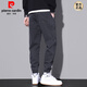 皮尔卡丹（pierre cardin）夏季薄款休闲裤男士美式束脚工装裤2025新款宽松灰色运动裤子子 9859灰色 L