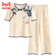 Catman (Miiow) Pajamas de manga corta para mujeres Juego para pantalones delgados de verano en el verano La nueva ropa de algodón de algodón de estilo chino se puede usar fuera de Lzy9905 m (recomendado 75-95Jin [Jin equivale a 0.5 kg])