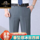 老爷车桑蚕丝休闲西裤男2025夏季薄款中年高腰宽松直筒免烫商务休闲男裤 681黑色【超垂抗皱】 36 【腰围2尺8】