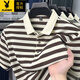 Playboy (Playboy) Sommer Pure Cotton Kurzärmelte T-Shirt Herren Revers Top Middle Middle Outfit Casual halbärmelige Polo Streifen glatt 9906-Black M 165 suggerieren 90-120jin [Jin gleich 0,5 kg]