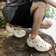 
Anshangfen thick-soled hole shoes for men in summer wear odor-proof and non-slip drive for all-inclusive outdoor beach wading sandals for men shallow coffee [anti-slip tire outsole] 42 standard code