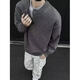 Gray American Henry collar sweater for men in early spring, high-end, lazy style bottoming sweater, cleanfit inner layer, light gray M