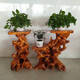 Natural Wurzel Carving Stand Basis Block Wohnzimmer Chinesische Bonsai Fischtank Stand Massivholz Baumwurzel Kunst Balkon Ornament Antike Rosa 16862 Duftkampenkamphal