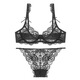 Victoria's style feminine lace breathable underwear small breast push up bra set women's bra black S 32B/70B matching size underwear x default inner