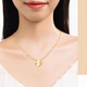 Ji Bochi gold-plated silver G24K gold four-leaf clover necklace for women, light luxury niche clavicle chain birthday gift for girlfriend, four-leaf clover necklace with thickened gold layer
