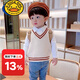 G.DUCKKIDS children's clothing sweater baby vest sweater boy vest new style small and medium-sized children's jacket trendy Korean autumn and winter outerwear blue 120
