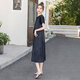 Sibushe Fake Twip T-shirt jupe T-shirt 2025 Été Nouvelle femme mode Casual Style Round Contrast Pullover Robe
