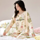 Pyjamas Langsha avec coussinet poitrine pour les femmes au printemps et en automne en coton pur à manches longues à la mode coréenne à la mode avec une apparence élevée et peut être porté à l'extérieur de la maison de vêtements avec un pavé YP1049 M recommandé 75-95jin [Jin est égal à 0,5 kg]