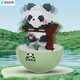 Shantoulin Village Yugao P1140 Tumbler Panda Getränke Milch Kinder DIY -Baugruppe Bausteine Spielzeug Geschenke kompatibel mit Lego P1276 Flower Panda Ess Äpfel stehen auf den Kopf.