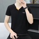 
Tulan v-neck peach neck men's short-sleeved T-shirt summer color cotton men's t-shirt base shirt V-neck T-shirt trendy half-sleeved top clothes White qy691 M 90-100Jin [Jin equals 0.5 kg]