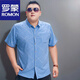 
ROMON short-sleeved large-size shirt for men plus fat plus size men's cotton shirt loose thin printed large-size men's half-sleeved fat man 5155 gray red 5XL (recommended 195-220 Jin [Jin equals 0.5 kg]) card code shot one