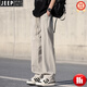 
JEEP SPIRIT men's casual pants summer thin breathable ice silk men's pants khaki loose straight pants cool quick dry high-end trousers khaki 6630 M