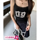 
WE hot girl lace splicing small suspender pure slim fit and beautiful back sleeveless top vest W3887 GL black M