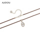 
AJIDOU Ajidou necklace for women's relaxed comic travel series alloy shell pendant brown rope + white mother shell 36cm 1 piece