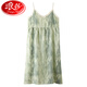 Langsha Suspender Nachthemd mit Brustpolster Sommer dünner Baumwoll High-End-Pyjama reine und sexy Mädchen Casual Kleid QM6627 M