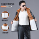Liyang Men's Leather Clothes and Leather Pants Suit Plus Velvet Thickened Windproof Warmth Waterproof Motorcycle and Motorcycle Driving Takeaway Work Clothes Shoulder Pads Belly Protection Leather Clothes Leather Pants Set Plus Velvet XL 90-110Jin Jin is equal to 0.5 kg
