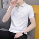Playboy (Playboy) Sommer Revers kurzärmelig T-Shirt Herren Pure Cotton Youth Business Casual halbärmelige Top-Kleidung mit Kragen gutaussehend Polo-Hemd Schwarz Qy683 4xl