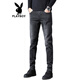 Playboy (Playboy) Hong Kong High-End-Sommer-Schwarze Jeans 2025 neuer elastischer schlanker, gerade Füße koreanische Version Langes Hosen Gray 1049 Gray 28