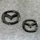 Manman eignet sich für Mazda 6 Atez Vorder- und Heck -Logo Lenkrad Logo Modifiziertes schwarzes Aussehen bedeckt dekoratives Logo 1416 Atez vordere und hintere Logo hell Schwarz