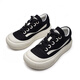 OLJ brand 2025 new big toe shoes wavy thick sole versatile canvas bread shoes casual big toe shoes black 38