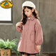 G.Duckkids Girls Spring y Autumn Coat Ropa de otoño para niños 2023 Nuevo longitud de viento de longitud media algodón de algodón a mediados