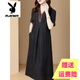 
Playboy brand high-end acetate dress mulberry silk women's summer new style Hangzhou summer wedding dress black [counter style/high-end] XL