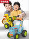 Qilicai children's electric train tractor stunt car remote control car boy demon gender dance jump four-wheel drive car toy car red single electric package 1 lithium battery per car
