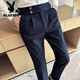 Playboy (PLAYBOY) Naples men's high-waisted trousers 2025 new style casual trousers Korean style trendy straight suit trousers black 31 (110-120Jin Jin equals 0.5 kg)