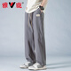 Pantalones de yalu bingsi para hombres en verano pantalones casuales de pierna recta, de color recto de agua rápido para niños, nuevos pantalones de patas abiertas 6636 negros l alrededor de 110-130Jin [Jin equivale a 0.5 kg]