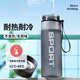 Cool Bug kusekt Deutsch Seiko Large Kapazität Sportwasserbecher Tritan Special Water Cup für Männer Fitness Outdoor-Studenten 1050 ml-schwarz [hohe Kapazitätsdarsteller-Widerstand]