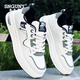 Snguny High-Light Light Luxury Brand Casual Shoes Men 2025 Shops de la mesa de primavera y verano Hombres versátiles de moda White Shoes Men Men Songke-9905 White and Black 38 (240 mm)