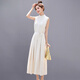 Ehangy Light Luxury Brand 2025 Summer New Dress Women's High-end Temperament Western Style Age-Reducing Simple and Elegant Skirt Beige M