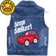 G.Duckkids Kinderweste 2023 Neue Jungen Koreanischer Stil Frühlings- und Herbstweste Baby Weste Top Denim Jacket Horse Clip Tide Gitarrenseite (Single Weste) 130 Empfohlene Höhe 125-130 cm 7-8 Jahre alt