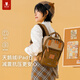 MYD Caramel Backpack Little Girl American Retro Mini Backpack College Student Maillard Bag Commuter Light Travel Backpack (S) Brown Sugar_Wheat Ear_Can Hold 10-inch Flat Tablet