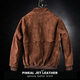 PJL2025 new men's casual stand collar retro trendy goatskin suede Harrington G9 brown M (135Jin Jin is equal to less than 0.5kg)